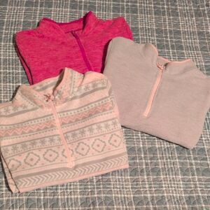 Athletic Works Pink and Gray Kids' Quarter Zip Pullover Set